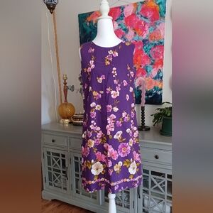 Vintage Purple Floral Mini Shift Dress 👗 💜